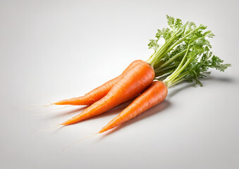 Fresh Carrots with sliced isolated on white background