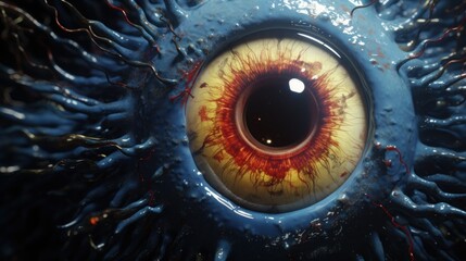Detailed eye close-up with vibrant colors