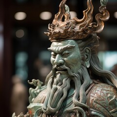 Ornate Chinese Deity Statue