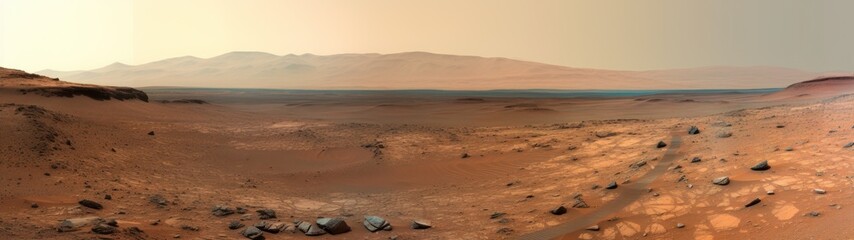 Vast Martian Landscape at Sunset