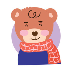 Hand drawn vector illustration of a cute baby bear. baby bear element design. ballon bear, costum