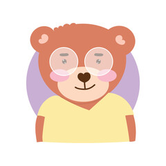 Hand drawn vector illustration of a cute baby bear. baby bear element design. ballon bear, costum