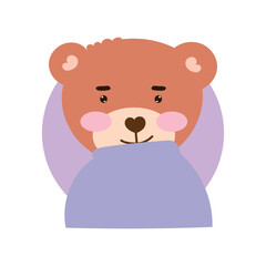 Fototapeta premium Hand drawn vector illustration of a cute baby bear. baby bear element design. ballon bear, costum