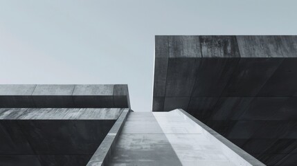Modern Minimalism: Abstract Architectural Composition for Desktop Wallpaper