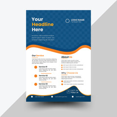 Corporate natural shape business flyer or Brochure Template vector Design with deep blue,brown,yellow and white color. Flyer in A4 with colorful business template.