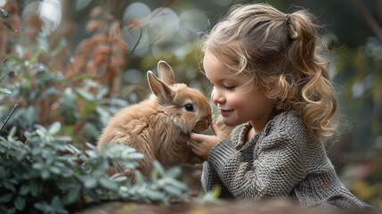Gentle Affection Child and Bunny Bond