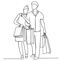 Couple in love shopping