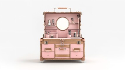 Obraz premium Vintage Suitcase Vanity Table with Whimsical Touches