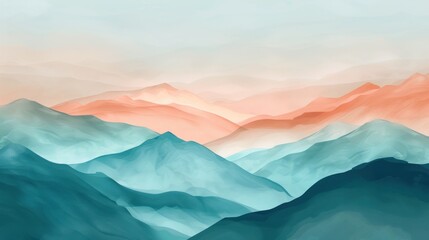 Abstract mountain landscape with a touch of surrealism, blending reality and imagination.