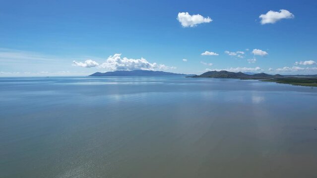 Aerial footage of Bushland Beach Townsville Queensland, Australia