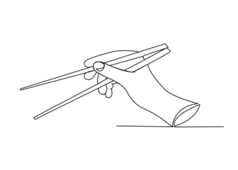 hand with chopsticks