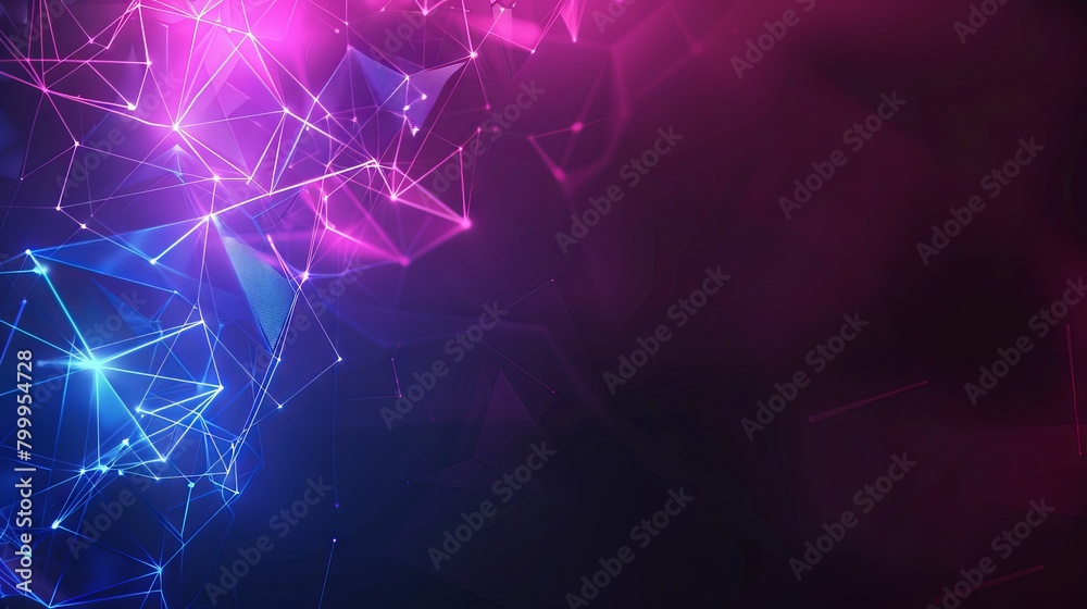 Poster vibrant polygonal geometric design: futuristic sci-fi abstract connection pattern - dynamic sci-tech