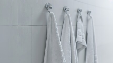 White Background with Towel Hooks 8K Realistic

