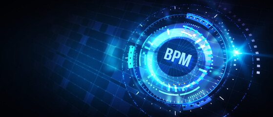 BPM Business process management system technology concept. 3d illustration