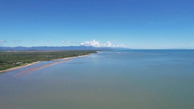 Aerial footage of Bushland Beach Townsville Queensland, Australia
