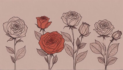 illustration of a rose on mother day 