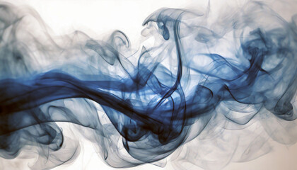 Blue smoke isolated on a white background