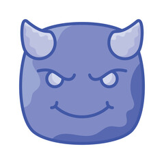 Scary devil with horns, customizable emoji icon in trendy style