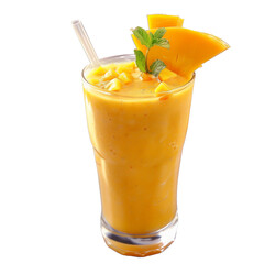 Summer Drinks: iced drinks & smoothies on transparent background. Fruity, creamy, realistic, decorated with splashes.