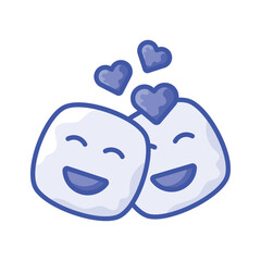 Romantic couple emoji vector design, ready for premium use