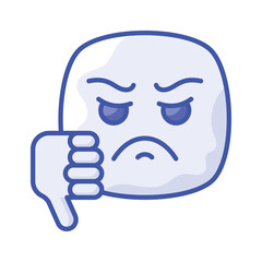 Carefully crafted amazing icon of dislike emoji, unique and creative vector