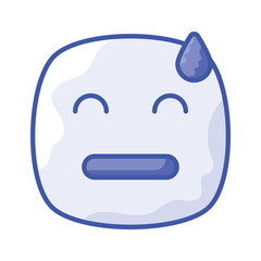 Embarrassed, guilty, worried emoji vector design, isolated on white background