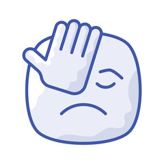 Get this amazing icon of facepalm emoji, sad expressions emoji