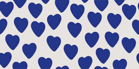Heart assorted sizes sorted randomly with cutenes. Seamless love heart design vector background. Seamless pattern on Valentine's day. The seamless texture with hart.
