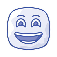 Enthusiastic emoji icon, happy face vector design