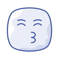 Kissing emoji vector design, ready to use icon