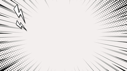 漫画風の集中線とドットのイラスト © Neko