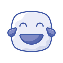 An edible icon of laughing emoji, easy to use and download