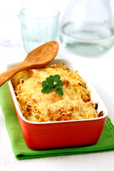 Pumpkin and spaghetti.