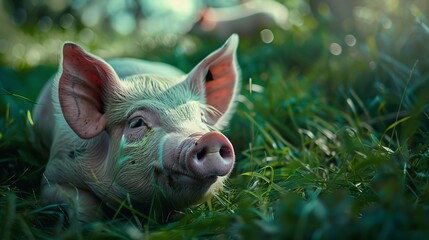 pig on grass
