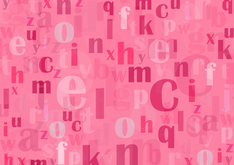 pink background with alphabet letters 