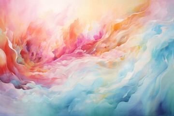 Radiant Seaside Symphony, abstract landscape art, painting background, wallpaper, generative ai