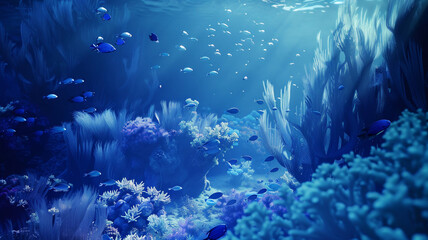 beautiful sea ocean landscape background with coral reefs, anemones, turtles, clown fish, nemo....