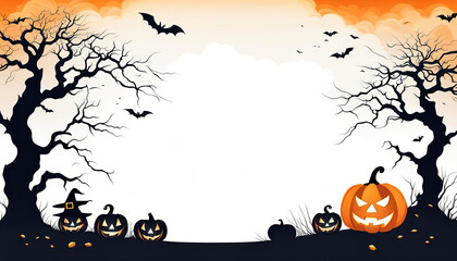 Happy halloween background frame with copy space