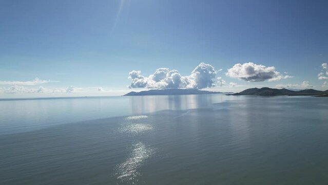 Aerial footage of Bushland Beach Townsville Queensland, Australia