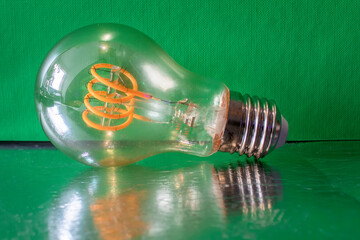Close-up of a light bulb with copy space