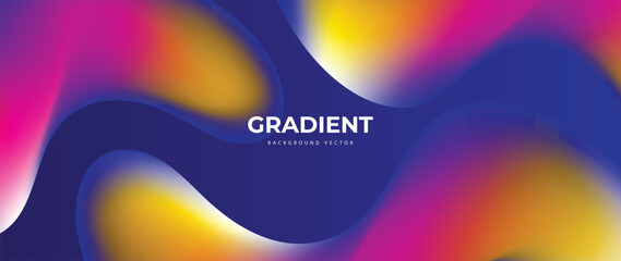 Abstract gradient background vector. Modern digital wallpaper with vibrant color, 3d geometric shapes, circle, rayers. Futuristic landing page illustration for branding, commercial, advertising, web.