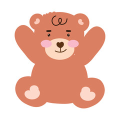 Fototapeta premium cute bear with pink heart for valentine day. heart ballon red color . valentine celebration. character design collection baby bear valentines day Love 
