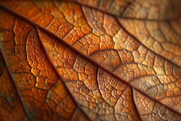 Extreme close-up of a tree's leaf, high-magnification with intricate patterns