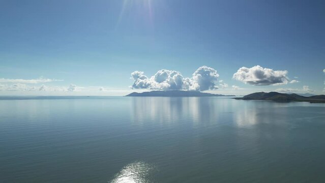 Aerial footage of Bushland Beach Townsville Queensland, Australia