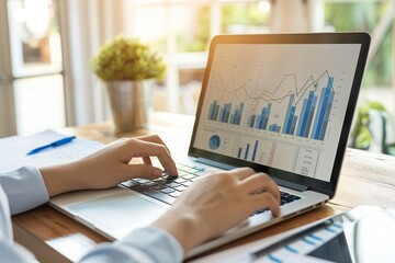 Real estate investor analyzing property market data on a laptop