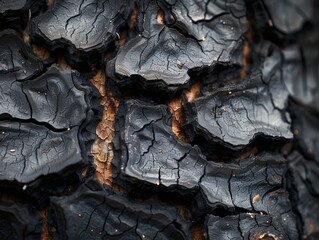 High-magnification of a tree's bark, intricate structures, macro photography