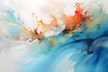 Blissful Seashore Symphony, abstract landscape art, painting background, wallpaper, generative ai