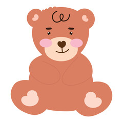 Fototapeta premium kawaii happy bear on summer season. swimming, eat watermelon, summer vacation