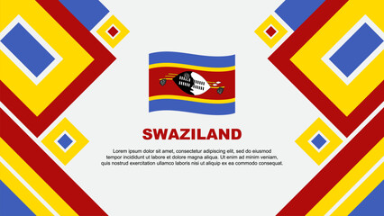 Swaziland Flag Abstract Background Design Template. Swaziland Independence Day Banner Wallpaper Vector Illustration. Swaziland Cartoon