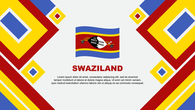 Swaziland Flag Abstract Background Design Template. Swaziland Independence Day Banner Wallpaper Vector Illustration. Swaziland Cartoon